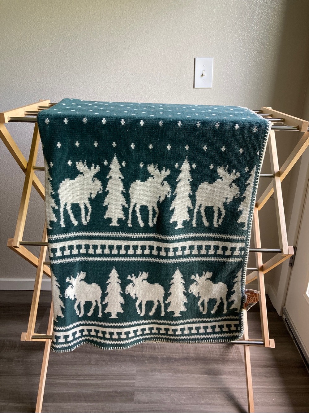 Vintage Native America by Alps Moose Tree Design Cotton blanket reversible Throw - Picture 5 of 9